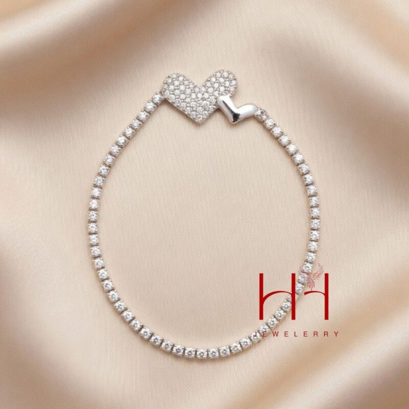 İncə Kristal Daşlı Polad Qolbaq