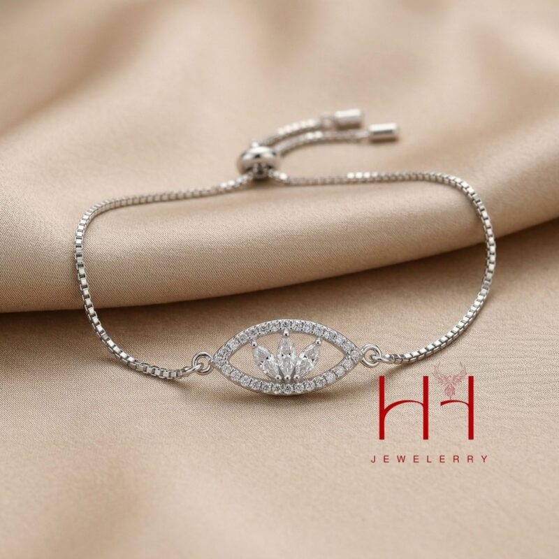 Lotus Kristal Gümüş Qolbaq