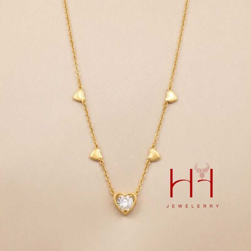 Kristal Ürəkli Qızılı Sep